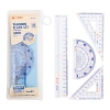 Xiaoyu 'er genuine 15/20CM thickened ruler set, four-piece set, straight ruler, set, protractor, student examination supplies Item Picture
